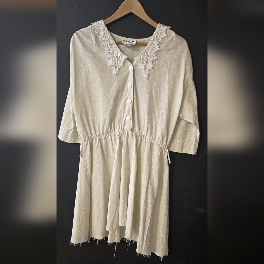 Ivory Lace Collar Dress